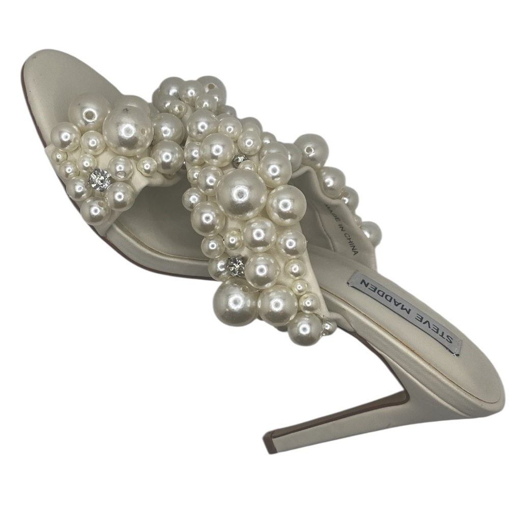Steve Madden Mirabella Slip On Embellished High Heel Sandal Size 9 - Picture 8 of 12